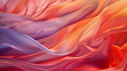 Obraz premium Abstract flowing fabric in purple and orange evokes a dreamy and ethereal mood perfect for a modern and artistic design. 