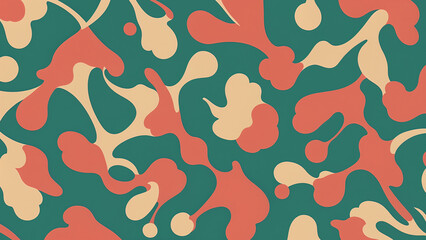 Seamless abstract wallpaper: psychedelic swirl pattern featuring vibrant colors, retro design, and artistic textures with groovy shapes and water splash effects