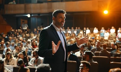 Motivational Speaker on Stage