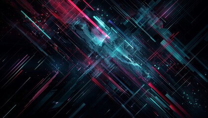 Obraz premium Abstract digital art showcasing vibrant technological lines.