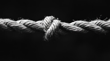 A Close-Up of a Knotted Rope
