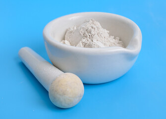 Calcium sulfate or calcium sulphate powder.