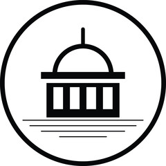 Travel-Themed Mosque Icon Design | Islamic Architecture Symbol for Travel & Tourism | EPS Vector File for Graphic Design & Creative Projects | Perfect for Digital and Print Media Use
