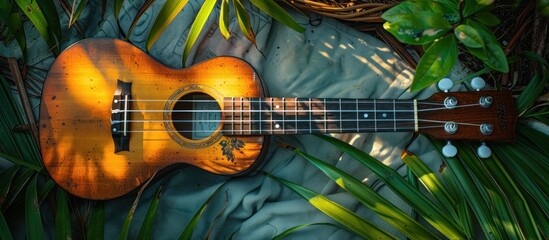 Ukulele on a Tropical Blanket