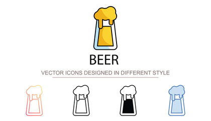 Beer icon design with white background stock illustration