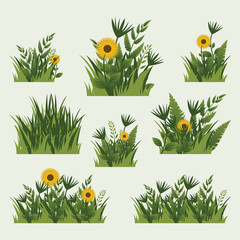 illustration grass decoration and ornament background