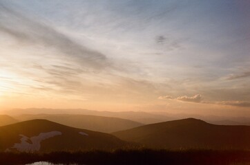 sunset in the mountains