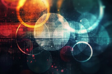 Fototapeta premium Vibrant and dynamic design with circles of various sizes and colors overlapping to create a lively background