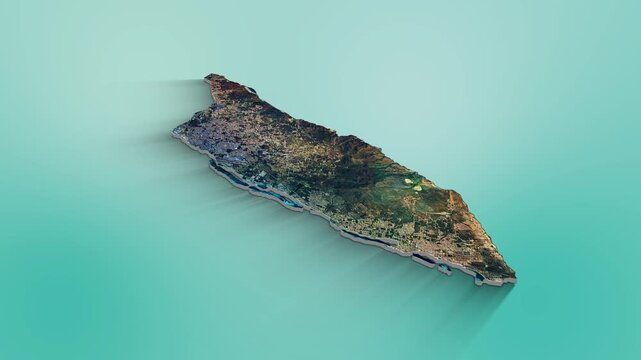 Aruba Map Animation.  3d animation of Aruba map