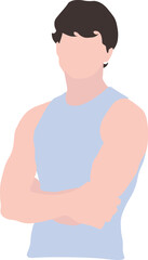 Fototapeta premium Muscular Fit Guy with Athletic Torso and Strong Abs Posing in Fashionable Athletic Wear Illustration