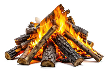 A bonfire for camping