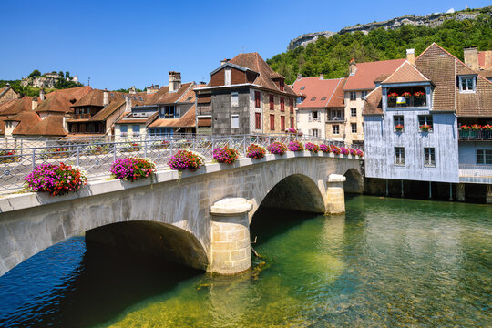 Ornans Old town in Doubs department, France