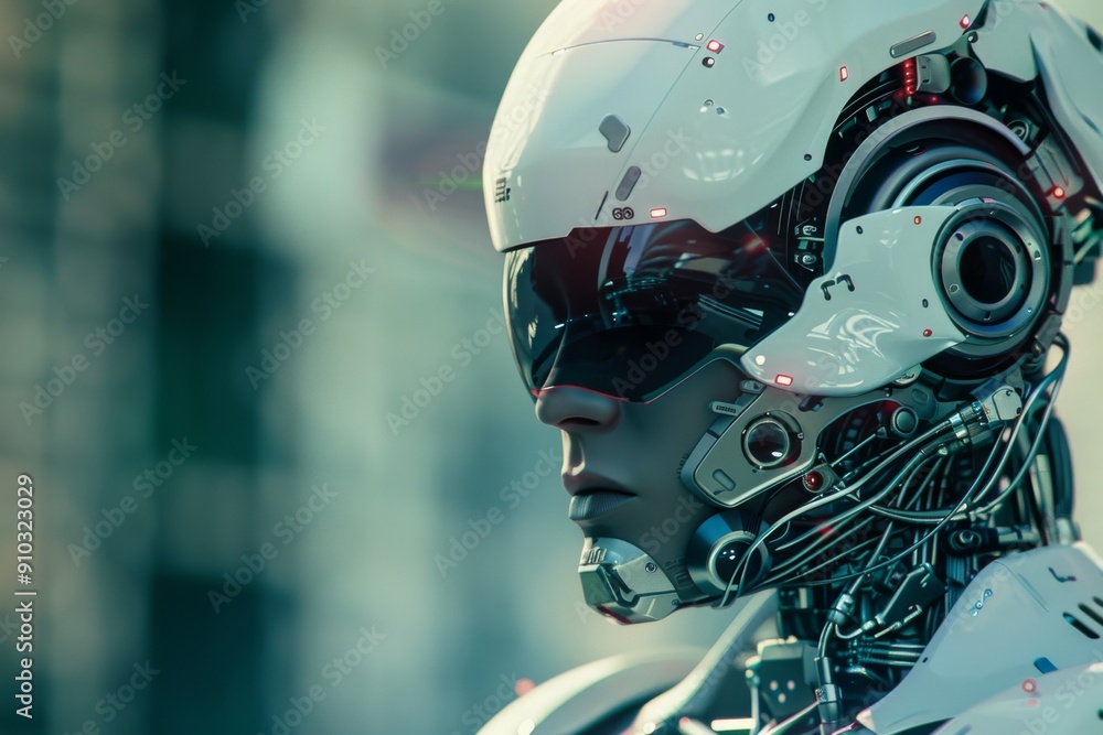 Aufkleber a cutting-edge android with advanced technology, showcasing the future of artificial intelligence, c
