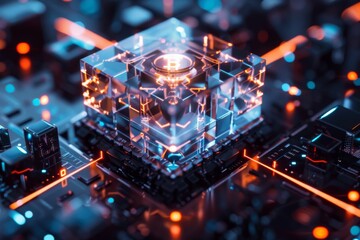 Cryptocurrency blockchain technology, AI generated