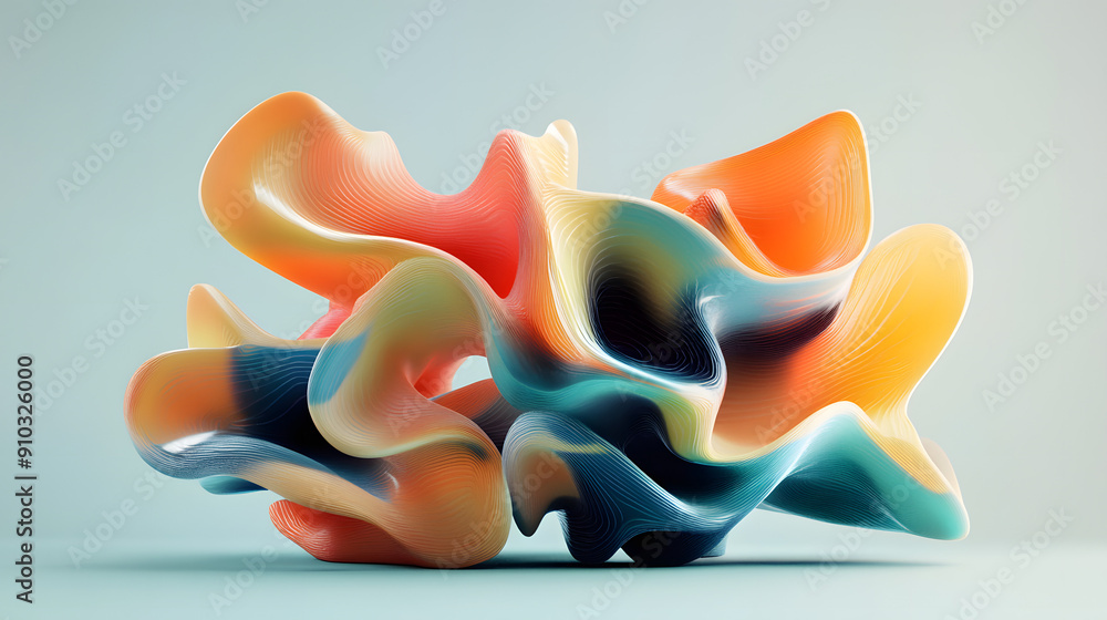 Canvas Prints 3d illustration of holographic surface made of glass with chromatic aberrations. iridescent abstract