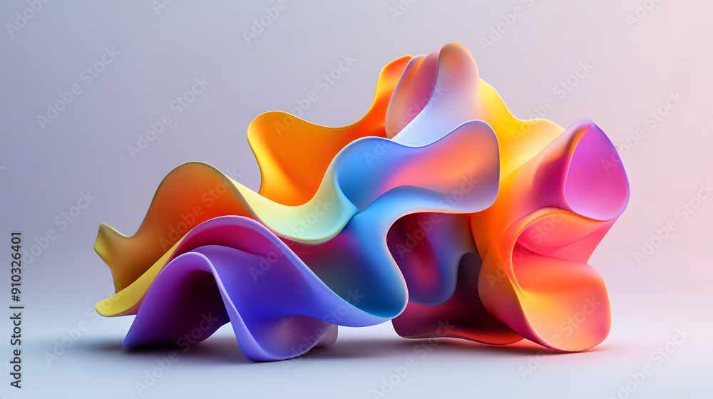 Canvas Prints 3d illustration of holographic surface made of glass with chromatic aberrations. iridescent abstract