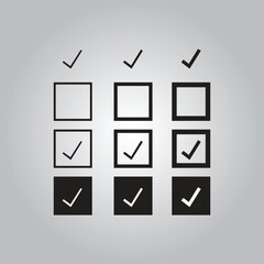 Checkmark icon. Checkmark vector set. Checked check box sign. Approved symbol. Isolated check mark icon