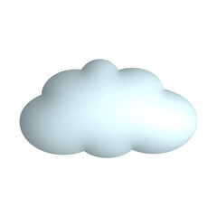 Fluffy blue cloud 3d vector icon isolated on white background. Weather forecast.