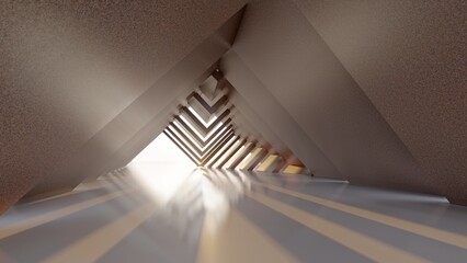 Obraz premium Architecture background geometric arched interior 3d render