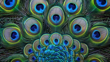 Obraz premium Close-up of Vibrant Peacock Feathers.