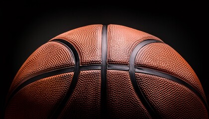 basketball on black background. close-up, the start of the game, sports background