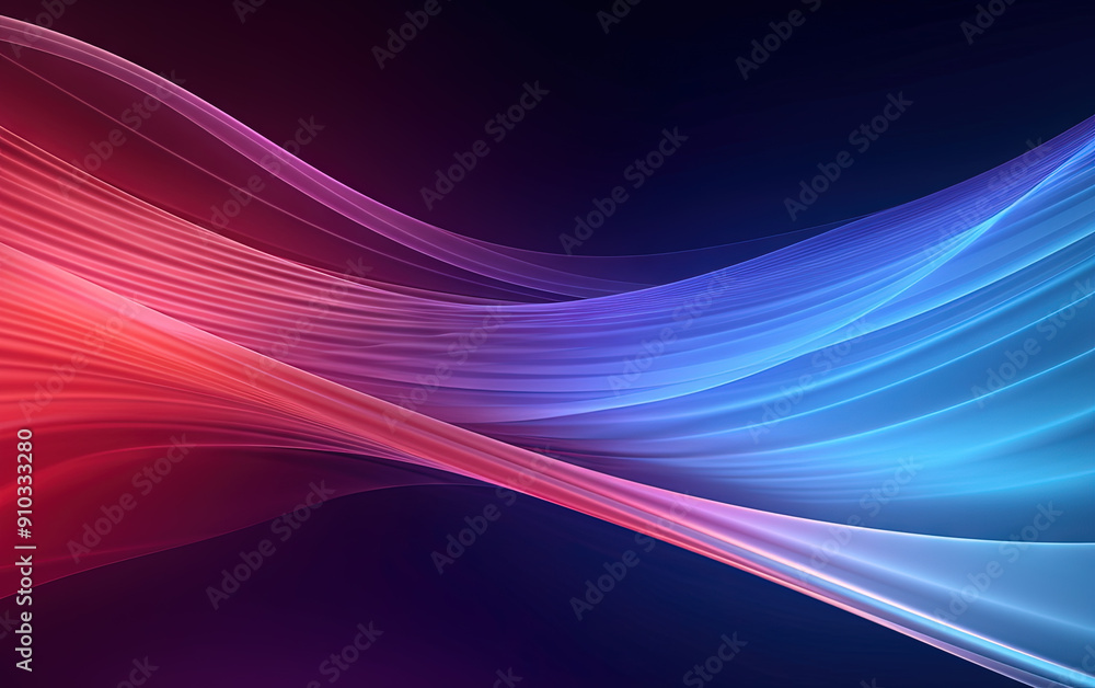 Aufkleber vibrant abstract blue and red waveform with fluid motion and colorful gradients.