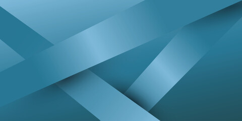 Modern futuristic background. Blue abstract horizontal banner background with blue geometric shapes. Minimalistic and geometric.