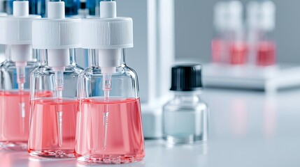 Biotechnology lab with automated pipetting systems for stem cell experiments