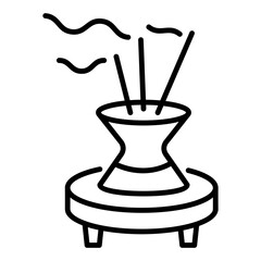 An outline icon of incense sticks 