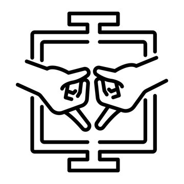 recommend clip art: A line icon of yoni mudra 