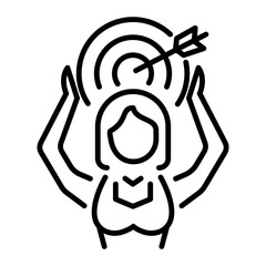 A line icon of fitness goal 
