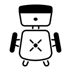 An outline icon of computer chair 
