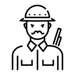 Line style icon of forest hunter 