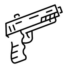 Linear style icon of gun 