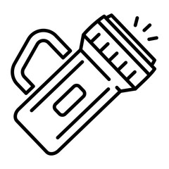 A flashlight icon designed in linear style 