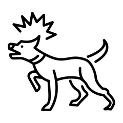 Linear style icon of dog barking 