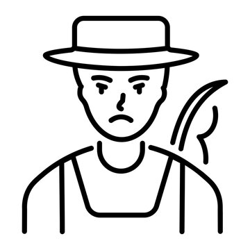 recommend clip art: An outline style icon of fisherman 