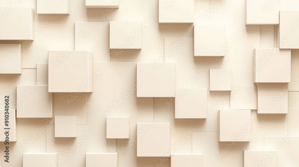 Poster abstract 3d pattern of cubes