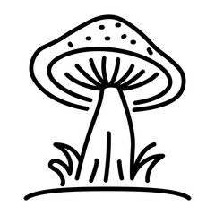 Outline style icon of mushroom