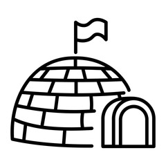 Igloo house outline style icon 