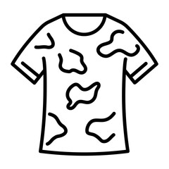 An outline style icon of forest shirt 