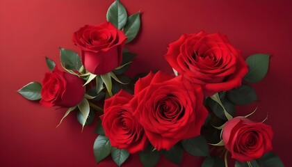 Red roses on a red background
