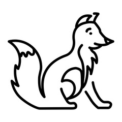 Forest fox icon in outline style 