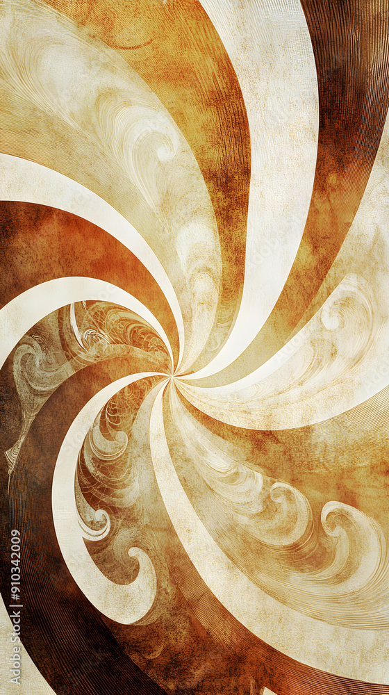 Aufkleber swirling patterns of warm earthy tones create a captivating abstract design that evokes a sense of m