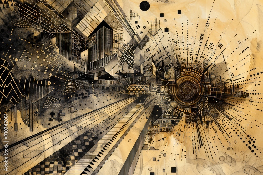 Poster a futuristic cityscape with towering skyscrapers and sleek, modern architecture by james kennedy, an