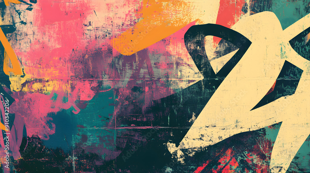 Poster colorful abstract background featuring dynamic shapes and textures in vibrant hues creating an energ