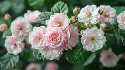 Closeup of Delicate Pink Roses