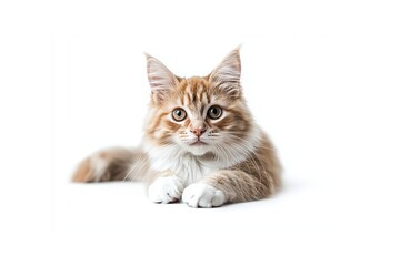 Obraz premium cat with red fur isolated on white background