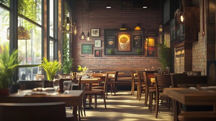 high-resolution, ultra-realistic, 4K, cinematic image of a restorant