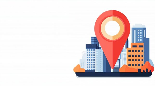 SEO strategy, local SEO tactics, flat design illustration